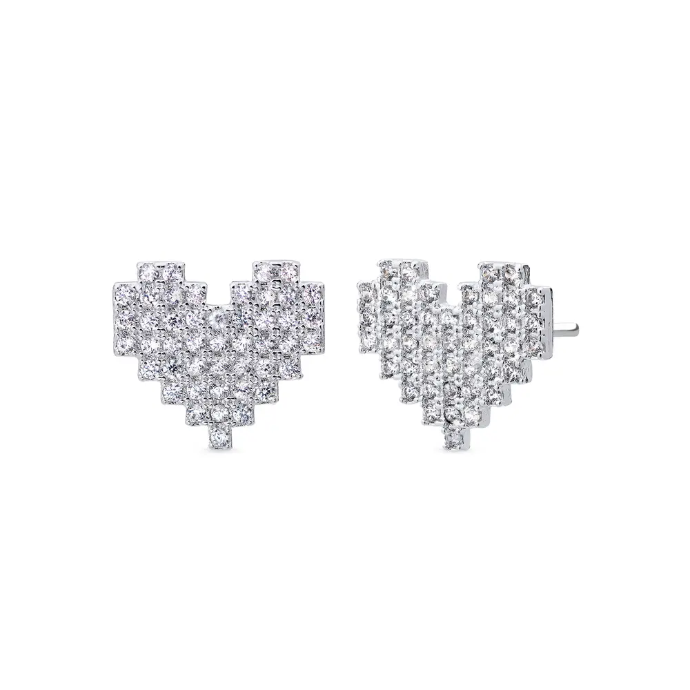 Brinco Prata Leve Lovely Pixels
