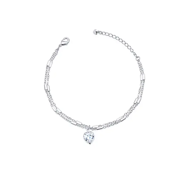 Pulseira Prata Leve Lovely Heart