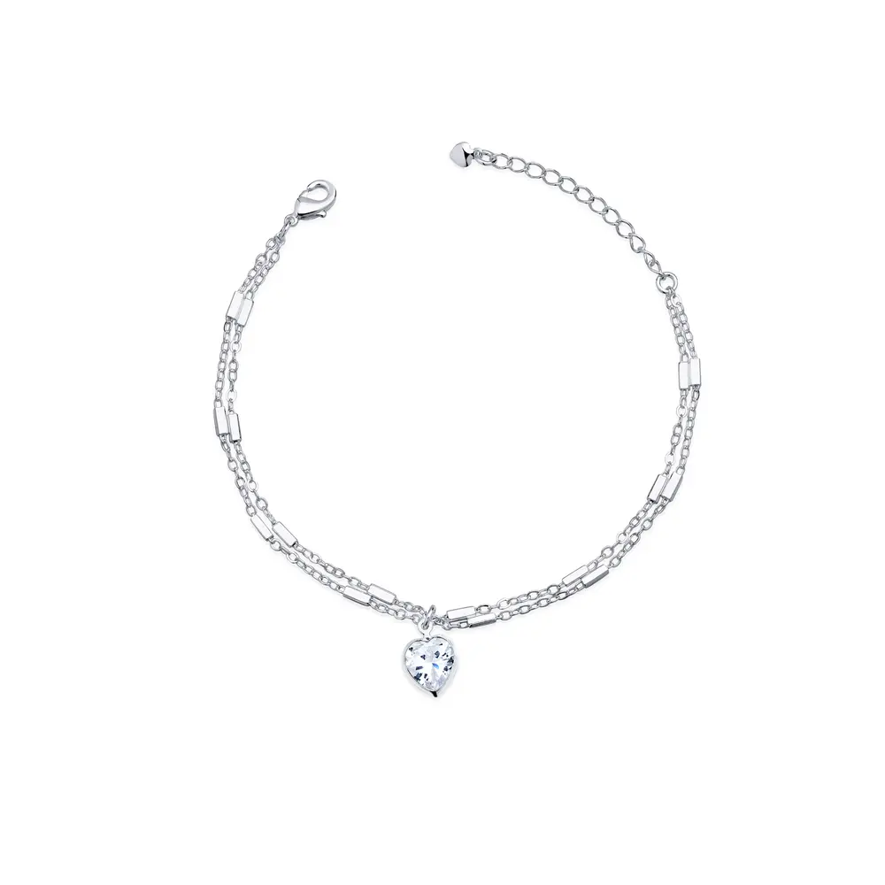 Pulseira Prata Leve Lovely Heart