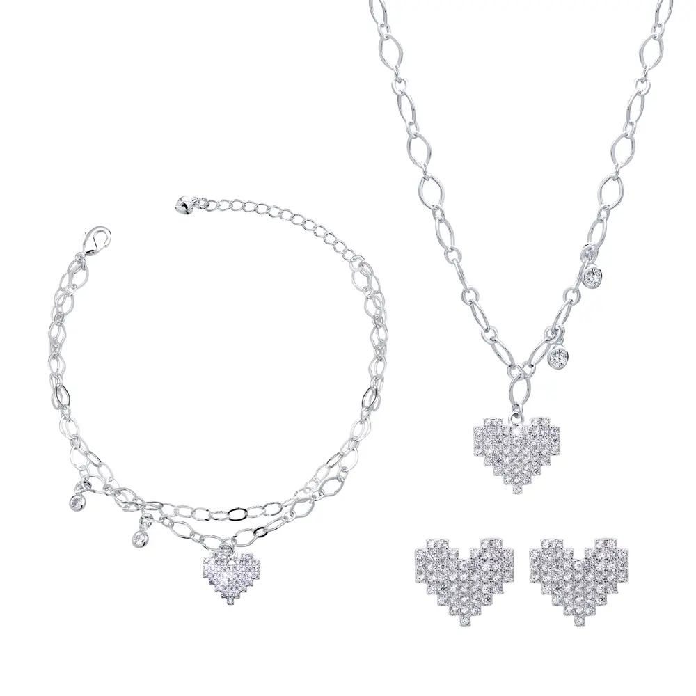 Conjunto Prata Leve Lovely Pixels