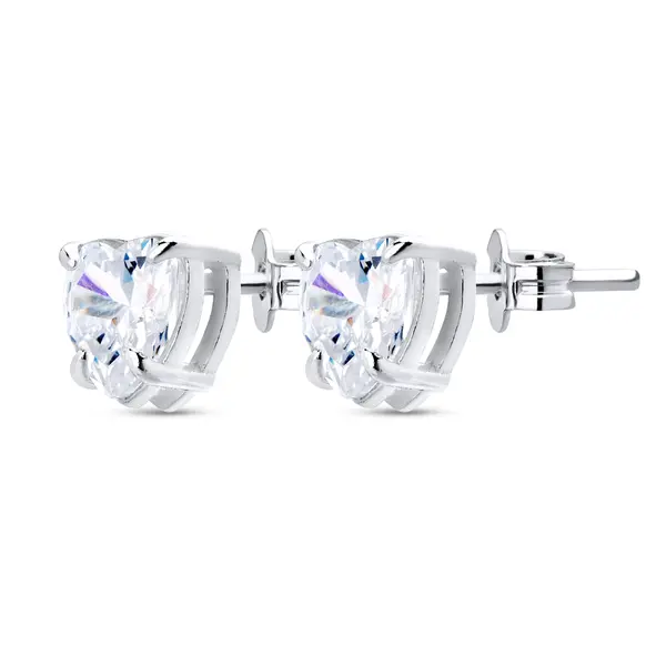 Conjunto Prata Coração  Com Zircônia Branca