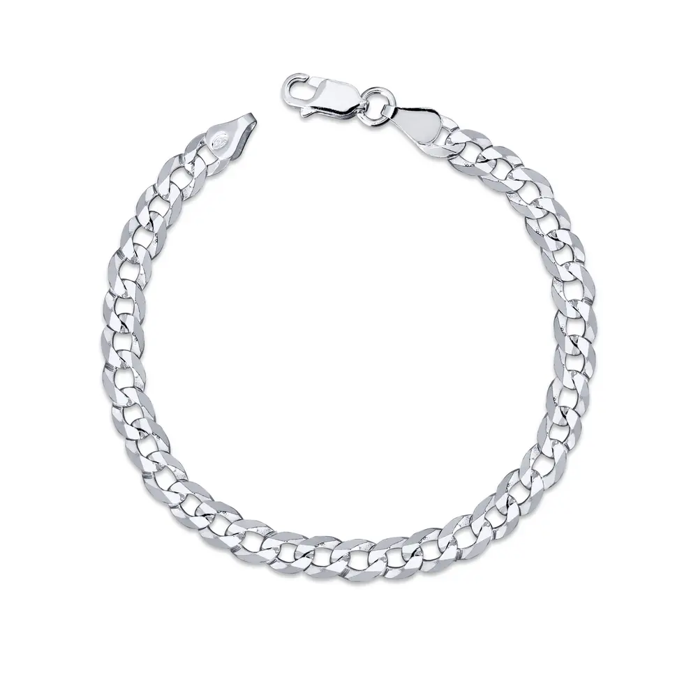 Pulseira Prata Masculina Grumet 21cm 6mm