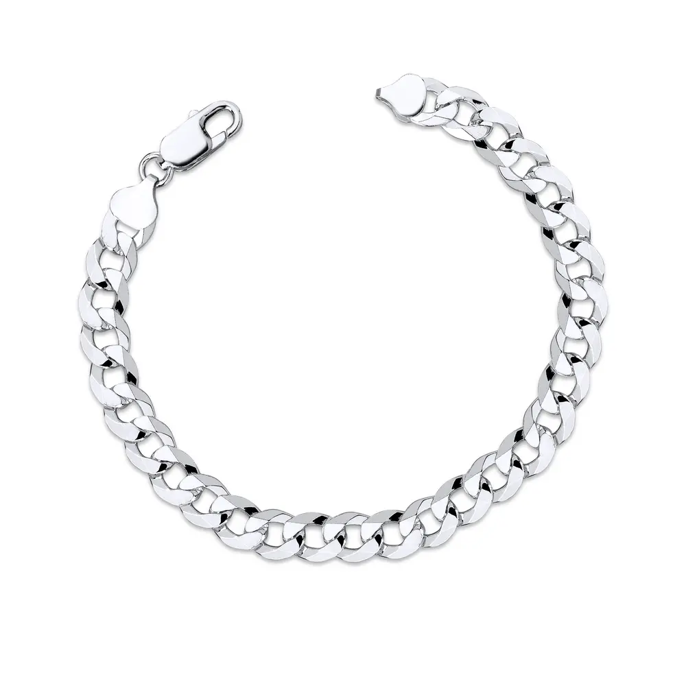 Pulseira Prata Masculina Grumet 21cm 8mm