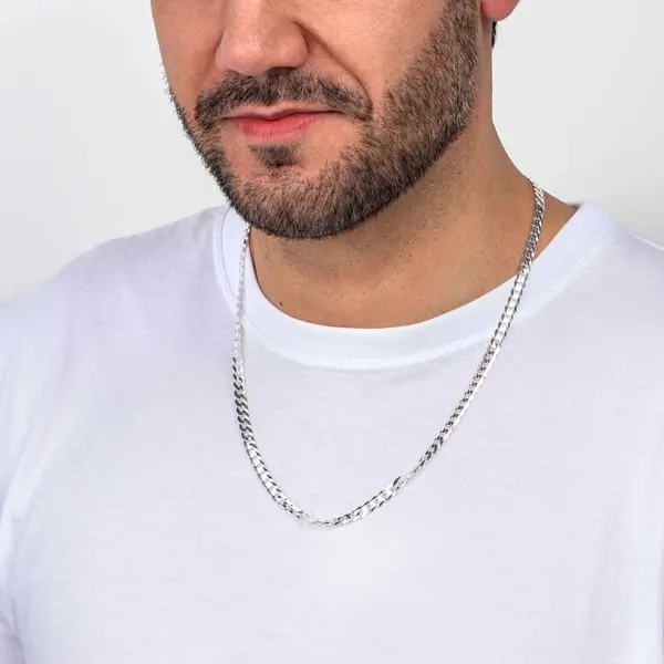Corrente Prata Masculina Grumet 60cm 5mm