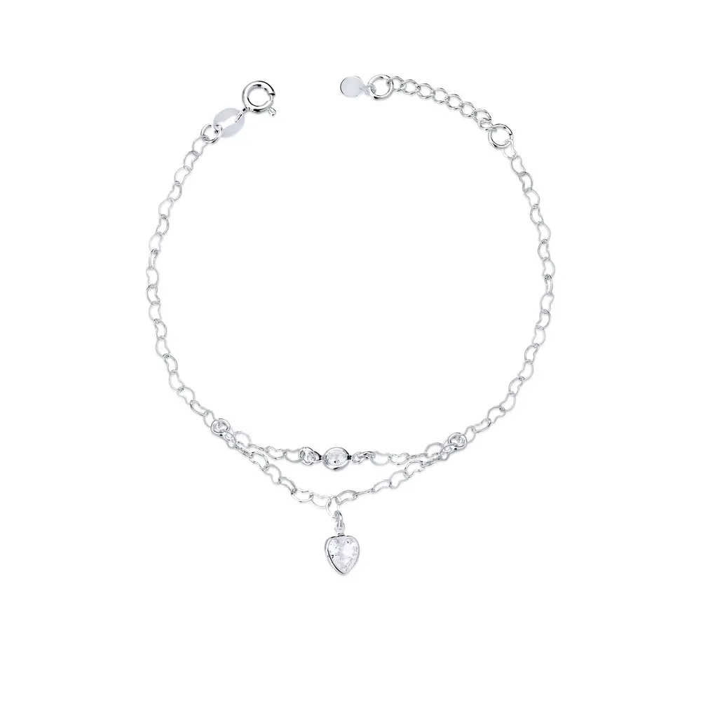 Pulseira  Prata Leve  Com Zircônias