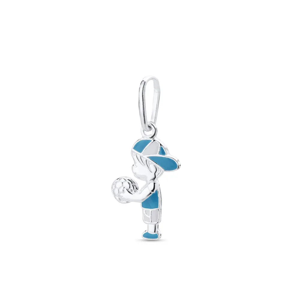 Pingente Prata Menino Com Bola