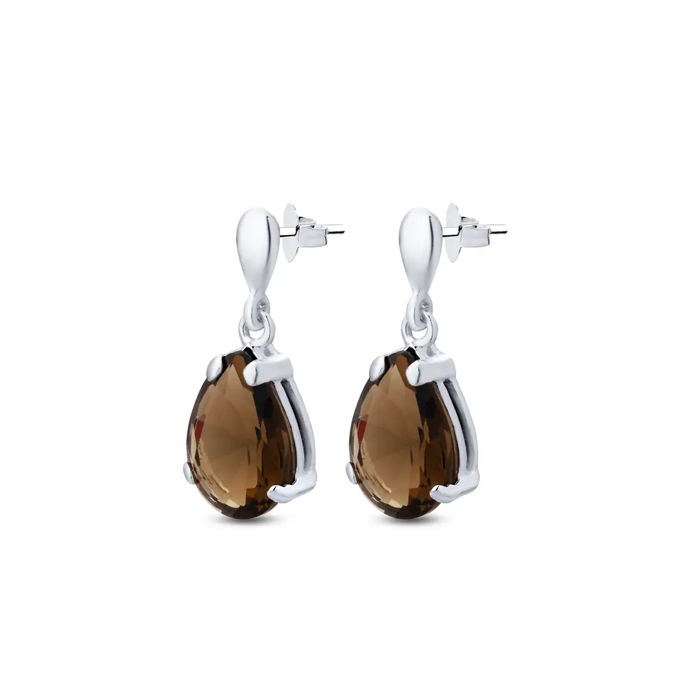 Brinco Prata Gota com Zircônia