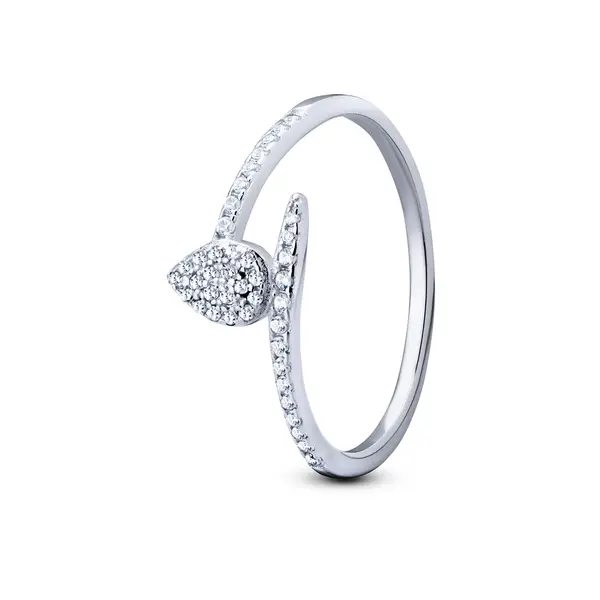 Anel Prata  Fino Gota Com  Zircônias