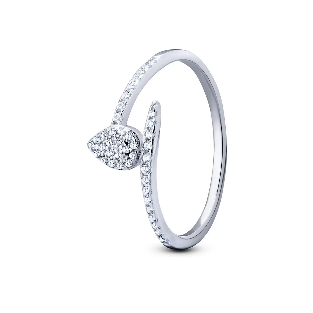 Anel Prata  Fino Gota Com  Zircônias