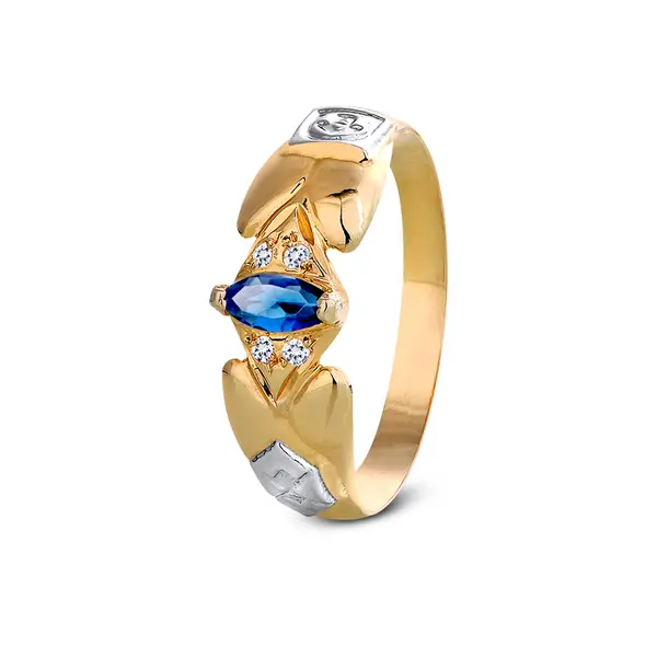 Anel De Formatura Ouro 18K Zircônia Navete