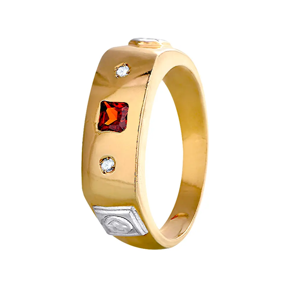 Anel De Formatura Ouro 18K Zircônia Quadrada
