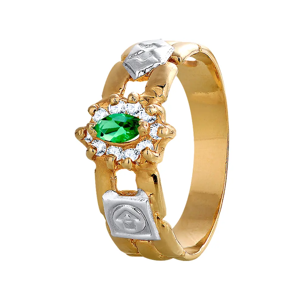Anel De Formatura Ouro 18K Zircônia Navete