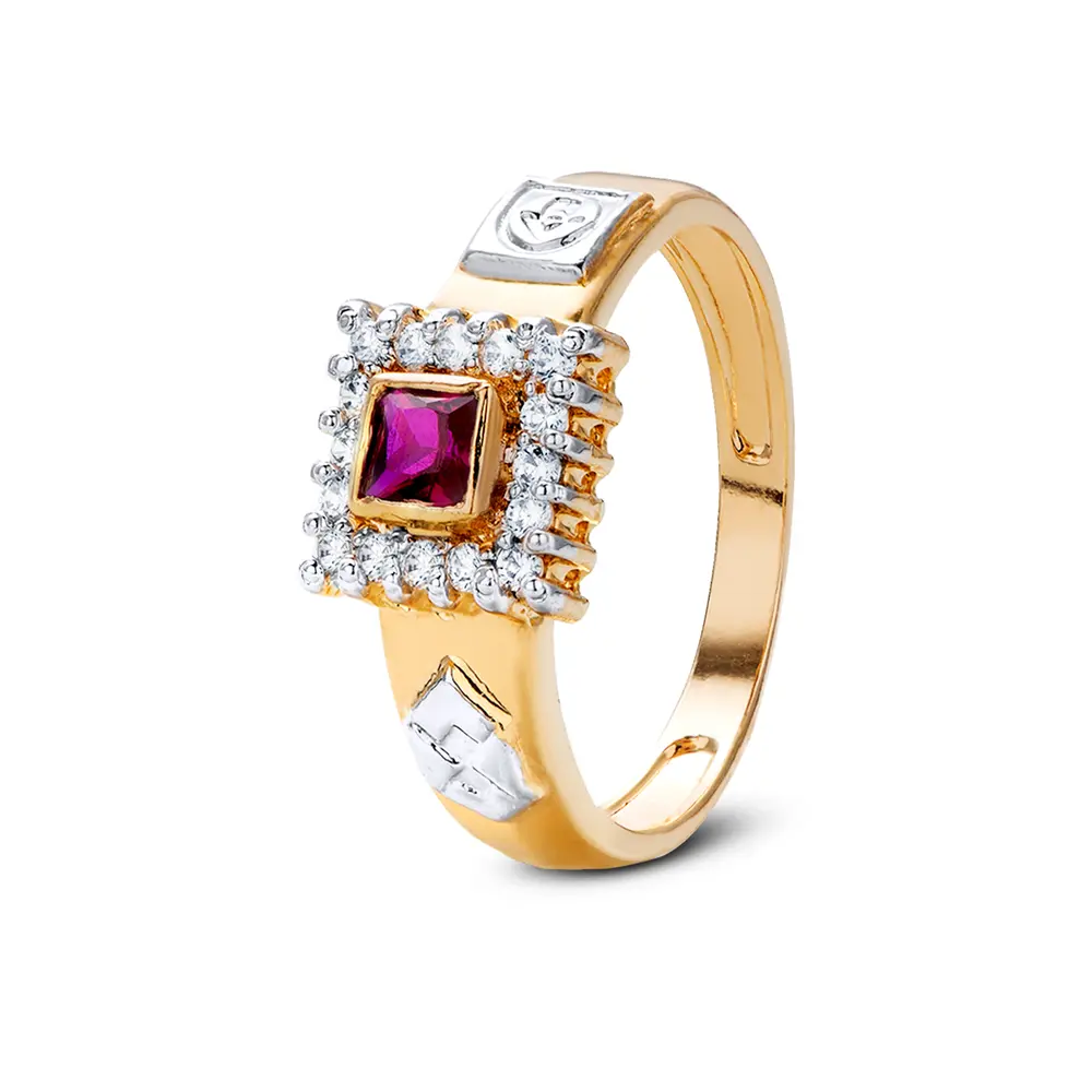 Anel De Formatura Ouro 18K Zircônia Quadrada