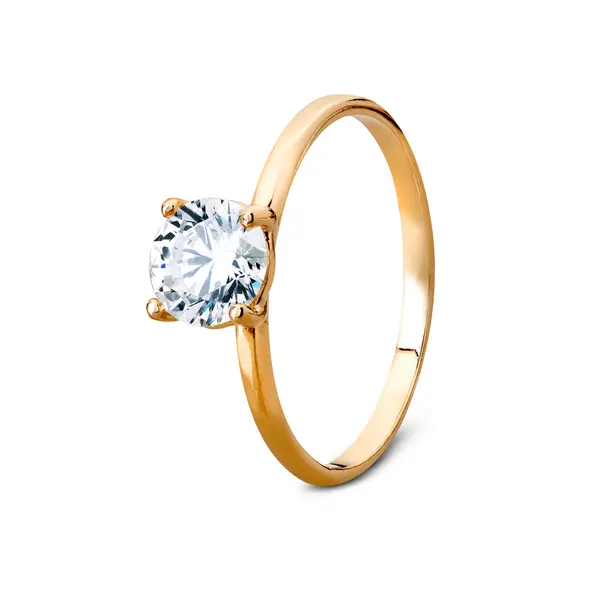 Anel Ouro 18K Solitário Zircônia G