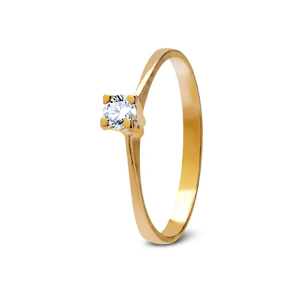 Anel Solitario Ouro 18K Brilho Eterno