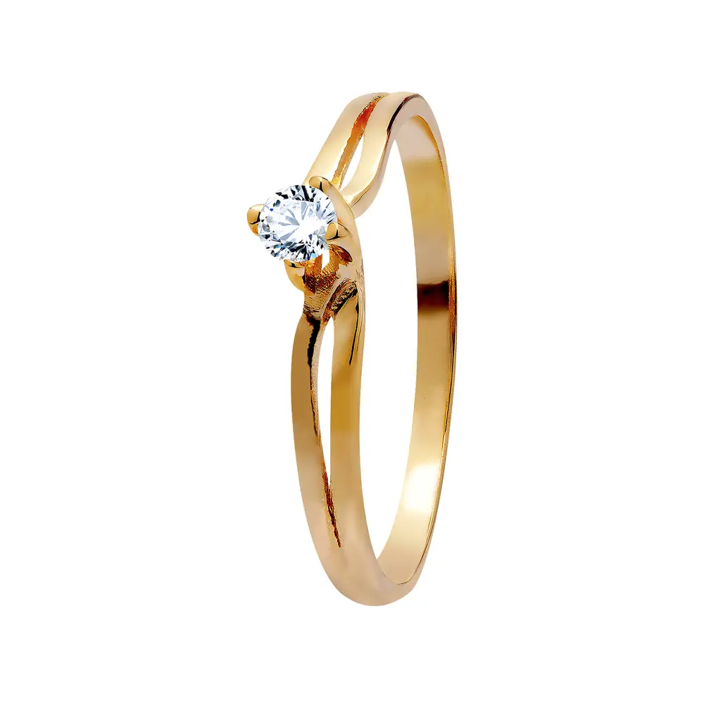 Anel Solitario Ouro 18K E Zircônia Infinite