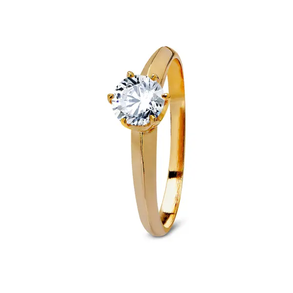 Anel Solitario Ouro 18K E Zircônia Dreamy