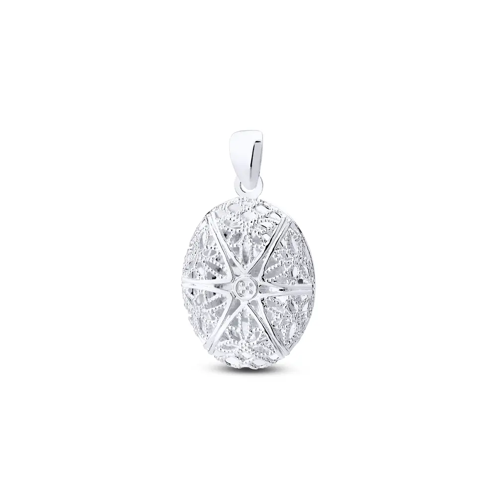 Relicario Prata Leve Oval