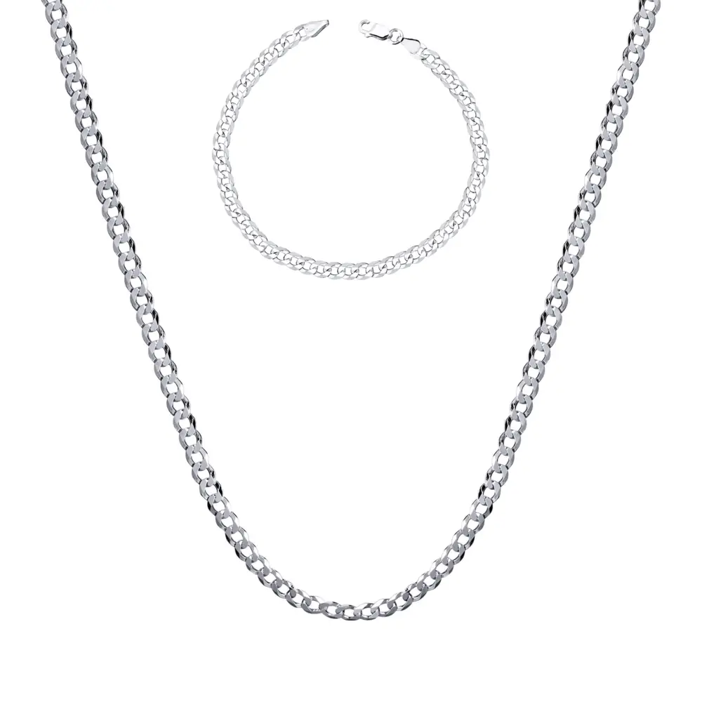 Conjunto Prata Masculino Grumet 6mm