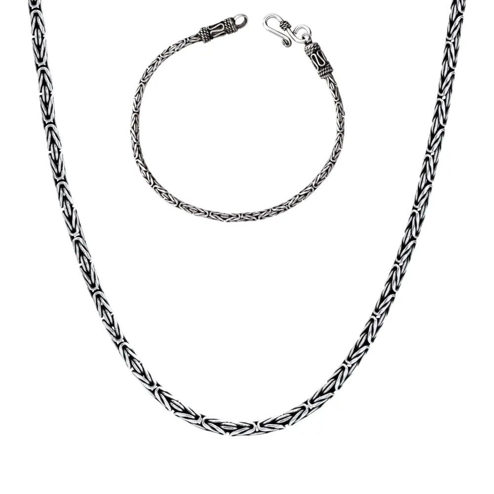 Conjunto Prata Bali Masculino 2,5mm