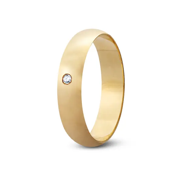 Aliança De Compromisso Eternos Namorados Com Brilhante - Ouro 18K