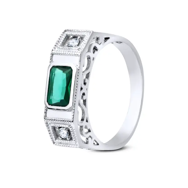 Anel  Prata Masculino Pedra