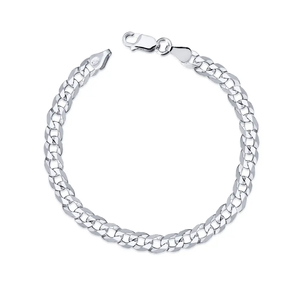Pulseira Prata Masculina Grumet  21 cm