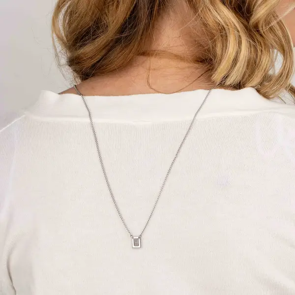 Escapulário Aço Pequeno  Nossa Senhora Do Carmo E Sagrado Coração De Jesus