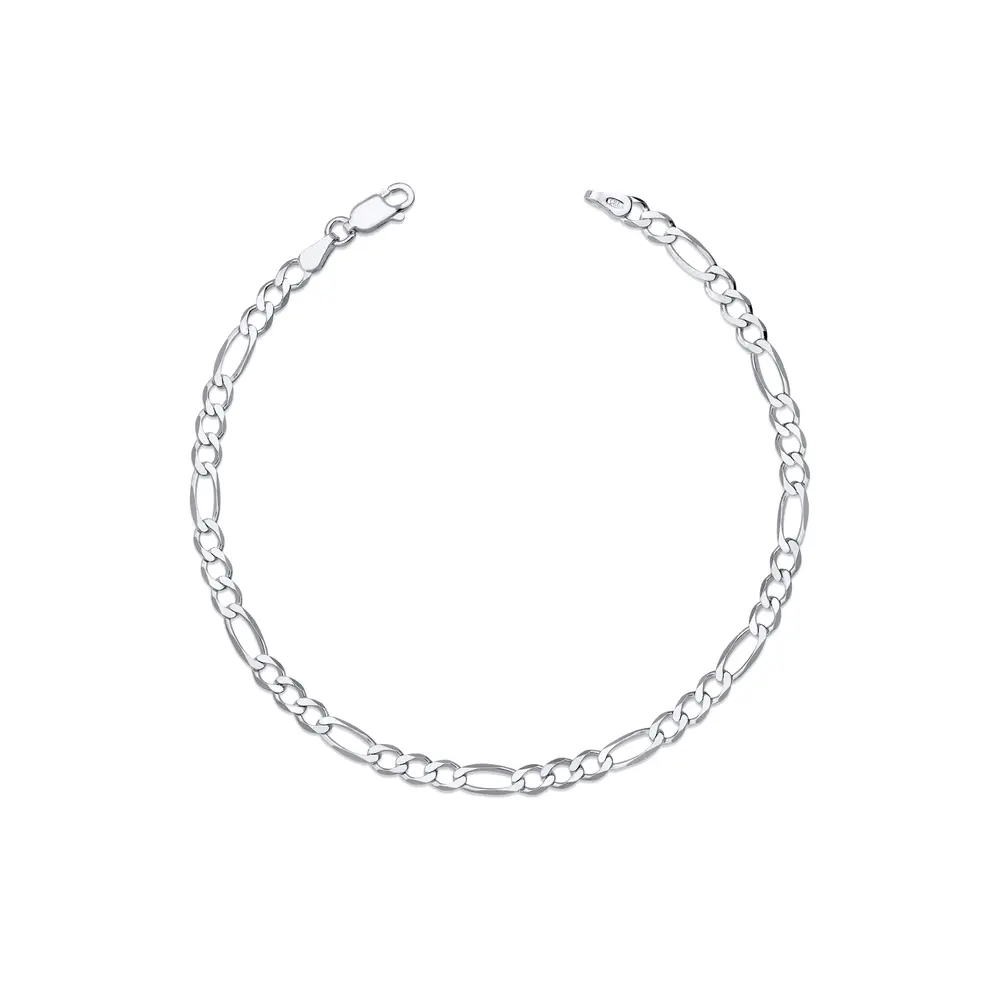 Pulseira Prata Masculina Fígaro 21cm