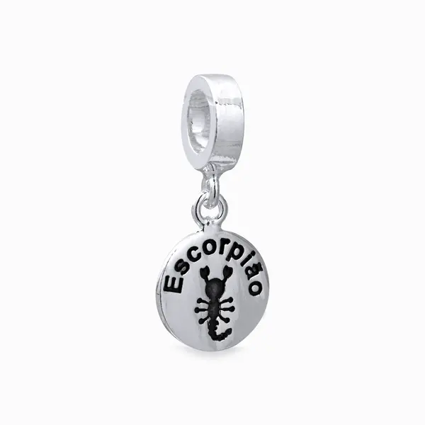 Berloque Prata Envelhecido Signo Escorpião