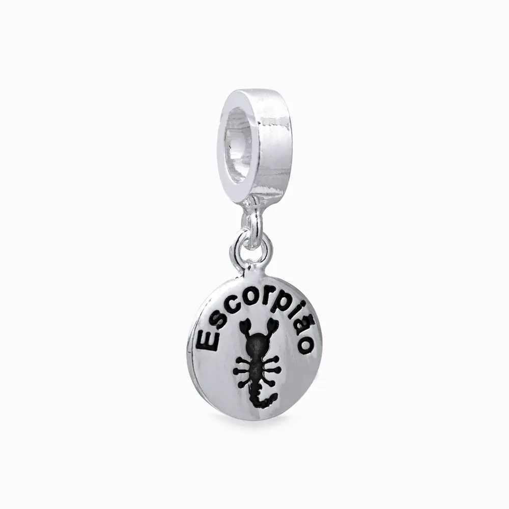 Berloque Prata Envelhecido Signo Escorpião
