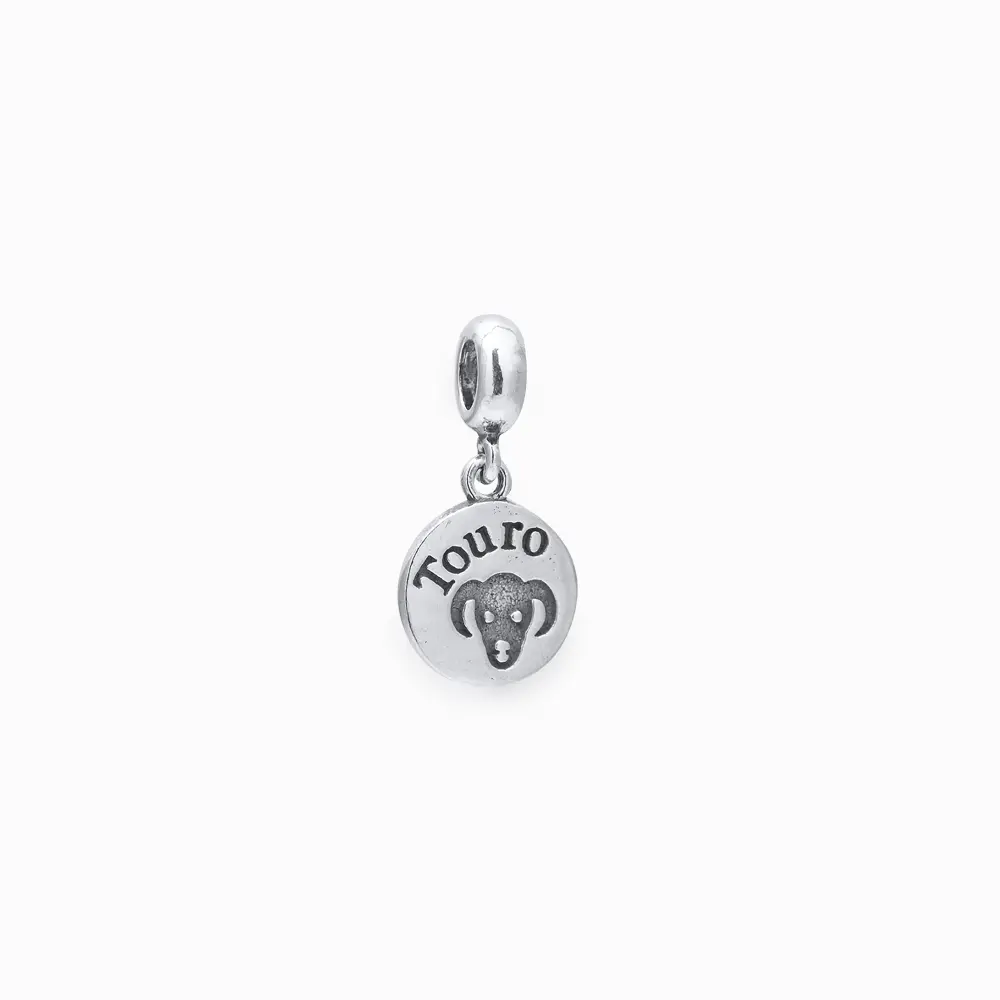 Berloque Prata Envelhecido Signo Touro