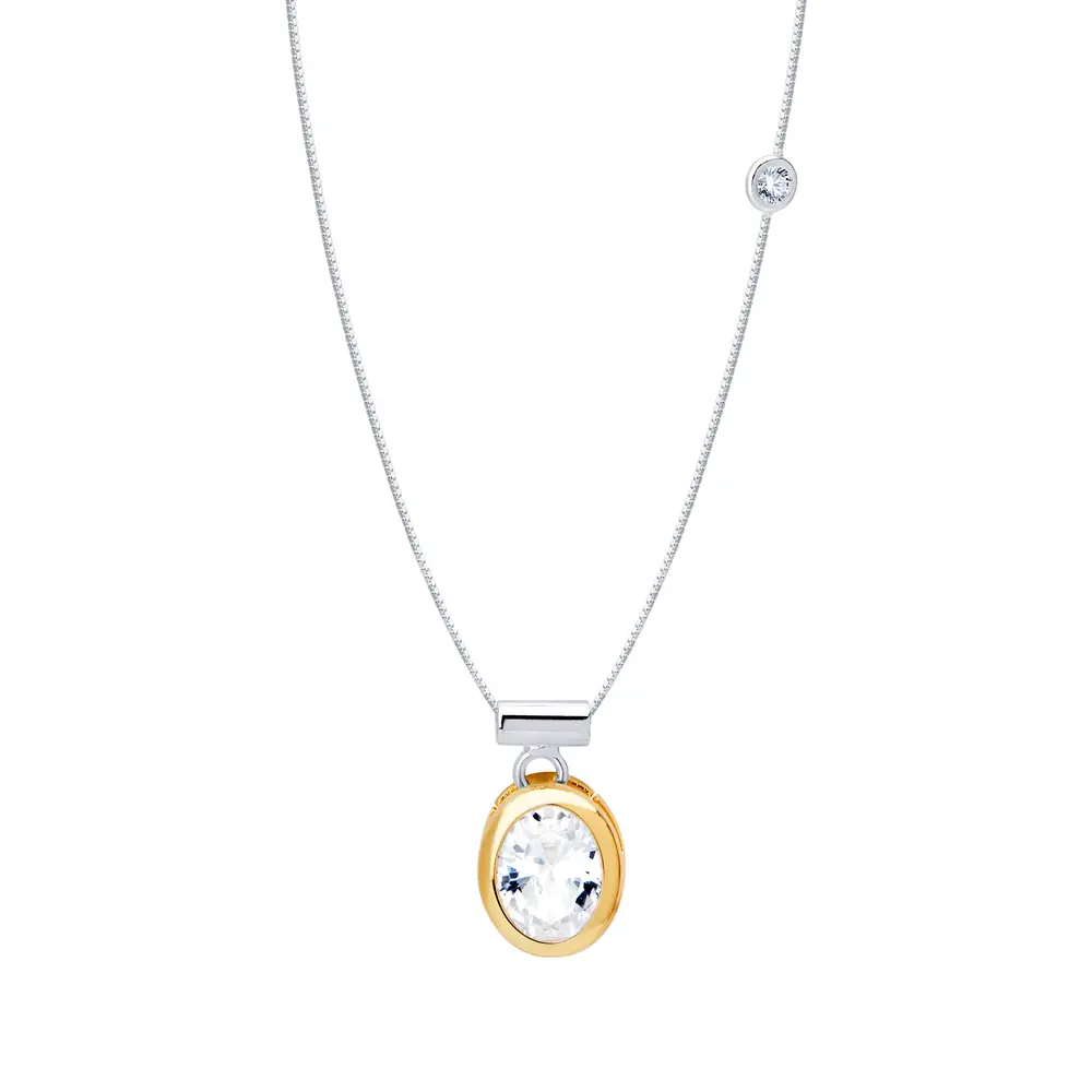 Gargantilha Prata Leve Gold Sun Flor Girassol