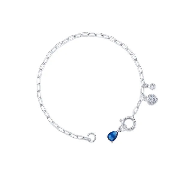 Pulseira Prata Leve Flor Hortênsia