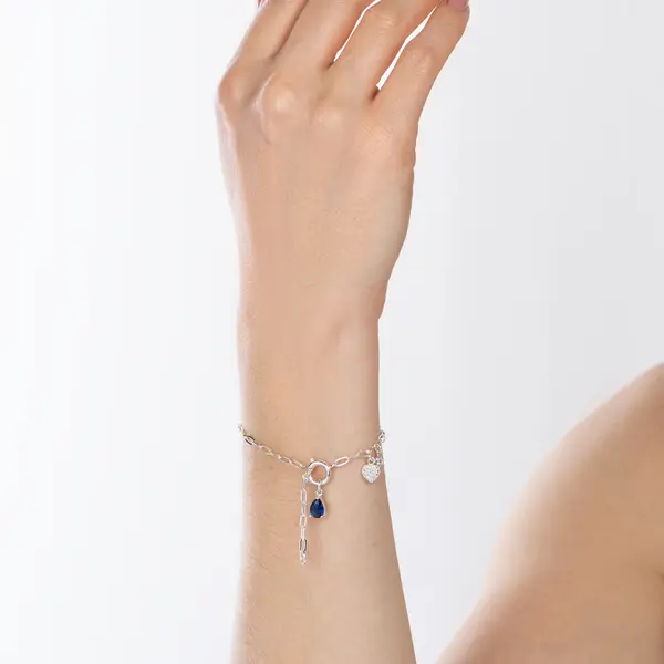 Pulseira Prata Leve Flor Hortênsia