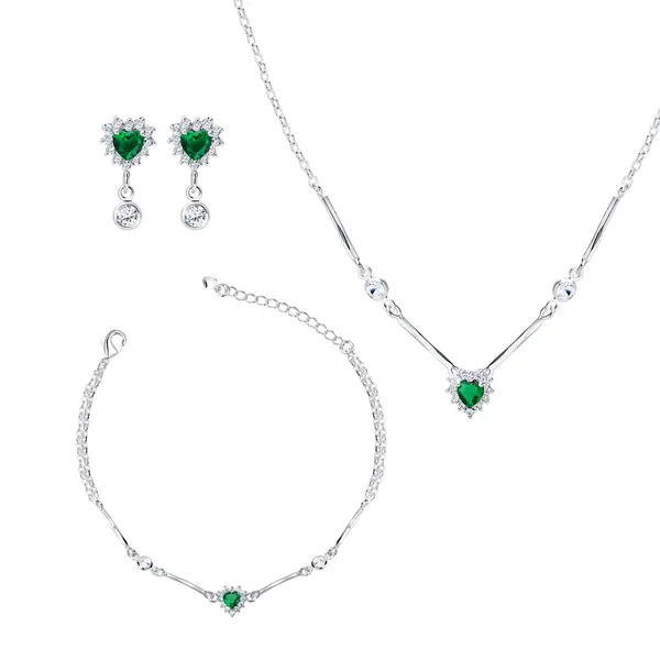 Conjunto Prata Leve Flor Orquídea