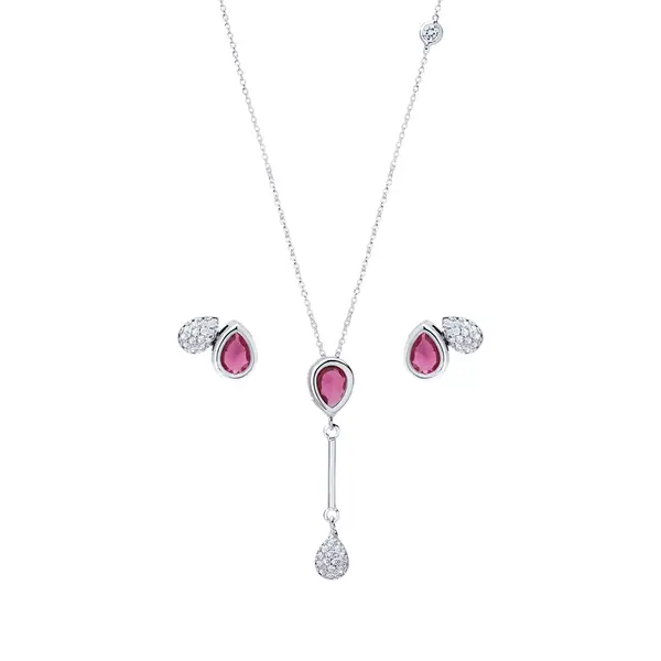 Conjunto Prata Leve Flor Peônia