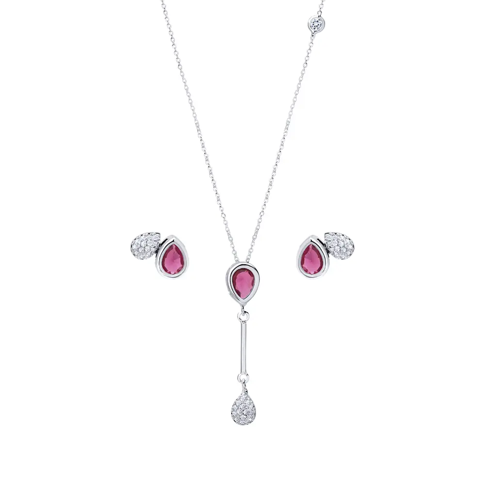 Conjunto Prata Leve Flor Peônia