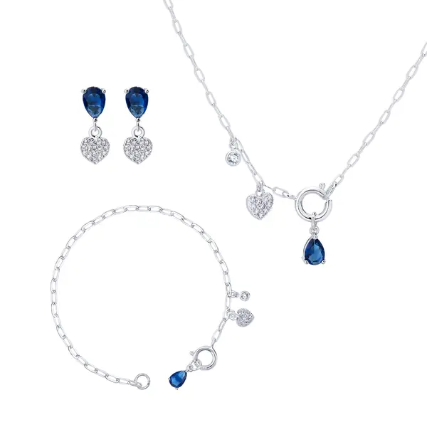 Conjunto Prata Leve Flor Hortênsia