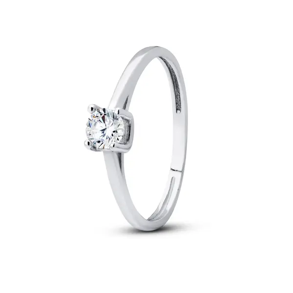 Anel Prata Solitário