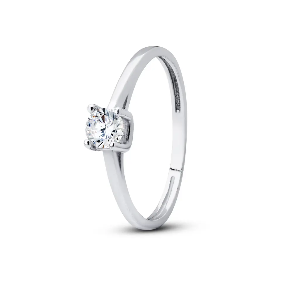 Anel Prata Solitário