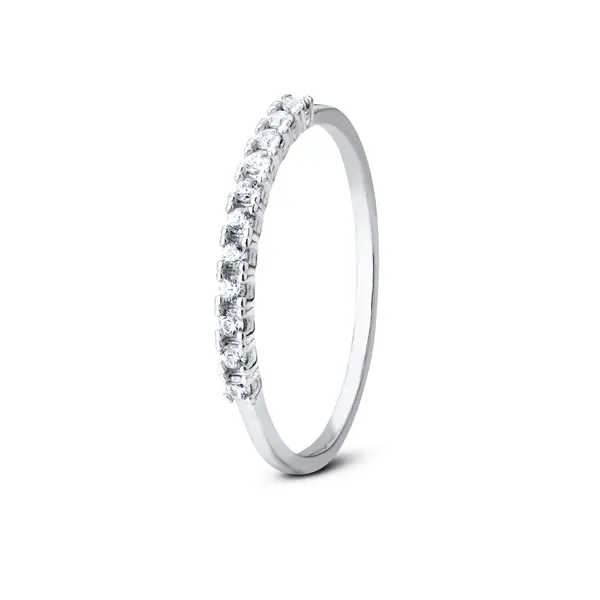 Anel Prata Meia Aliança