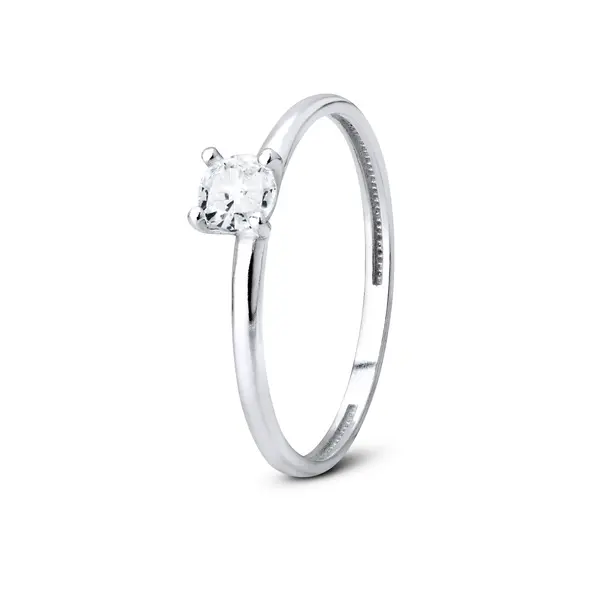 Anel Prata Solitario