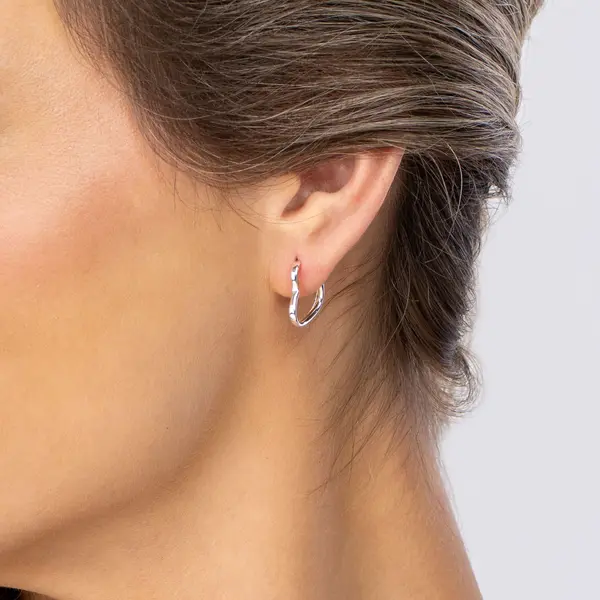 Brinco Argola Prata Coração PP