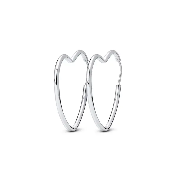 Brinco Argola Prata Coração Médio