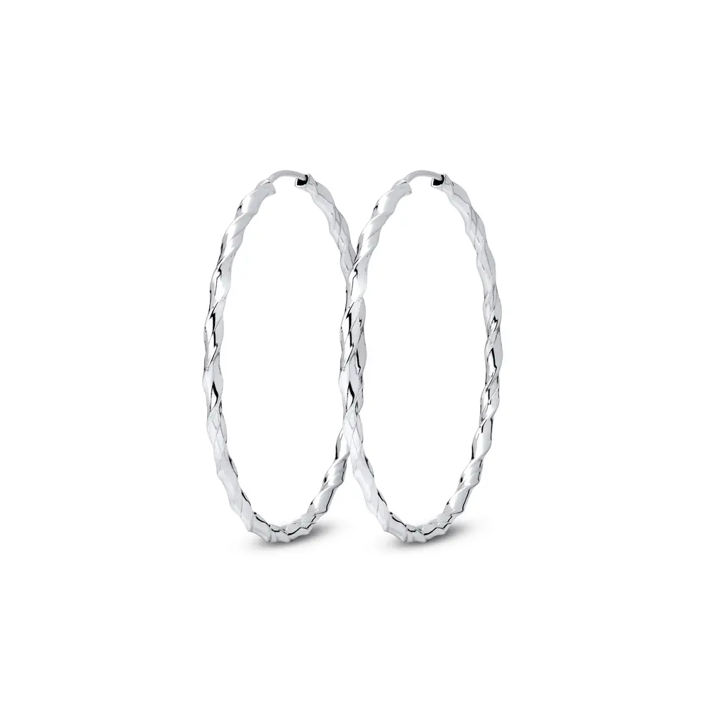 Brinco Prata Argola Torcida Grande