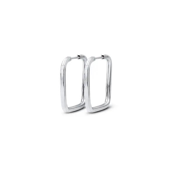 Brinco Prata Argola Quadrada P