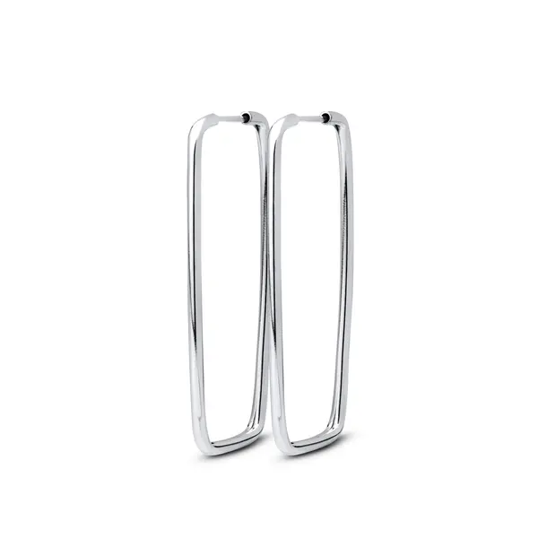 Brinco Prata Argola Retangular G