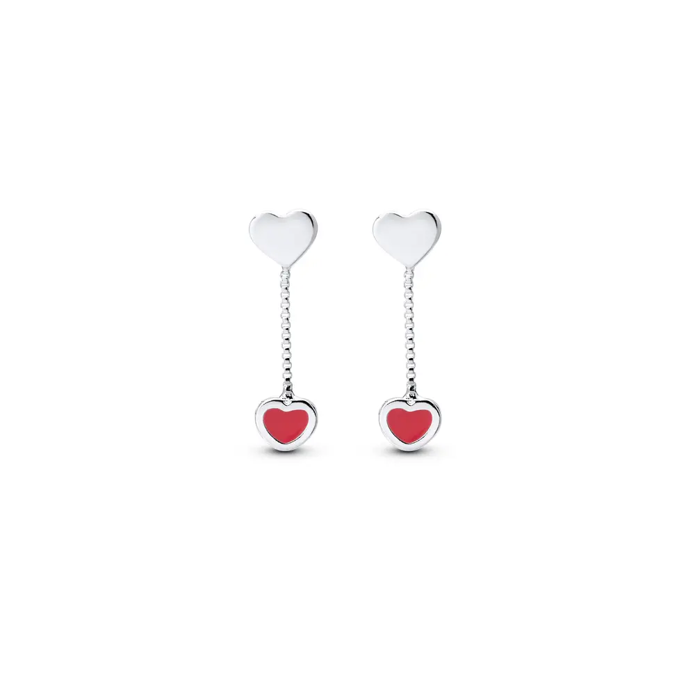 Brinco Prata Leve Infantil Corações