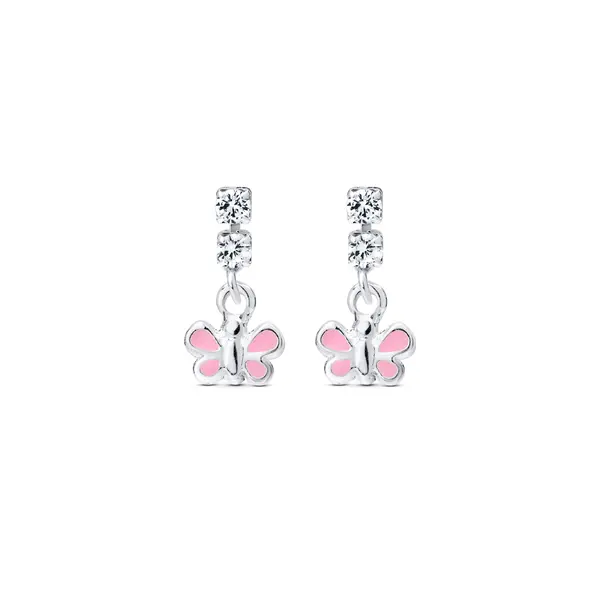 Brinco Prata Leve Infantil Mini Borboleta